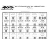 SAE Grade 8 Coarse Thread Hex Bolt, Nut & Washer Assortment - 595 Piece