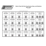 Metric Class 10.9 Coarse Thread Hex Bolt, Nut & Washer Assortment - 595 Piece