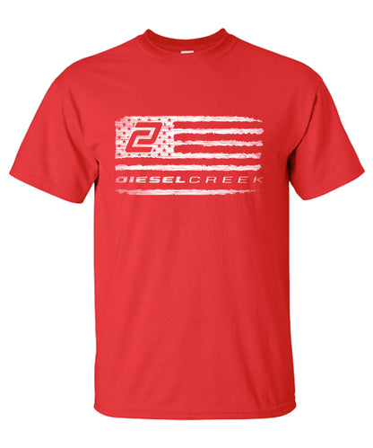 Diesel Creek Distressed Flag Short Sleeve Shirt