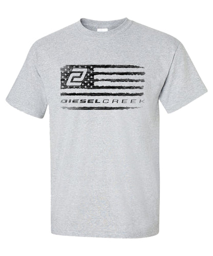 Diesel Creek Distressed Flag Short Sleeve Shirt